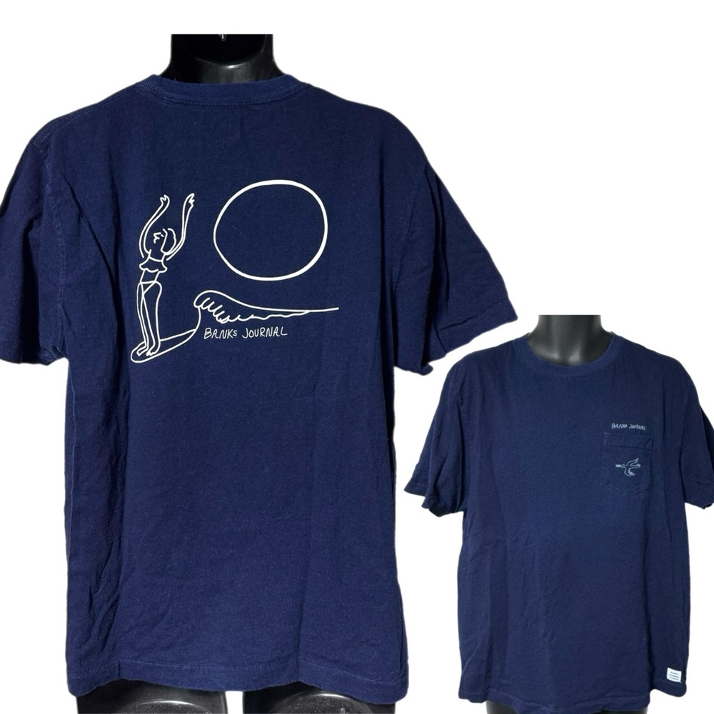 Banks Journal Studio Ty Williams Calypso Art Pocket Tee T Shirt M Blue Huckberry